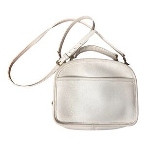 Vintage Coach White Leather Lunchbox Crossbody Bag 9991